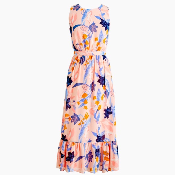 J. Crew Factory Dresses & Skirts - J. CREW FACTORY Easter Crinkle Tiered Floral Sleeveless MIDI Dress New with Tags